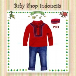 LU479 Baju Koko Anak Import MC Bordir Celana Panjang Softjeans Baju Koko Anak Murah Merah  large